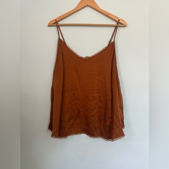 Anthropologie Tops - Anthropologie Rust silk camisole tank top